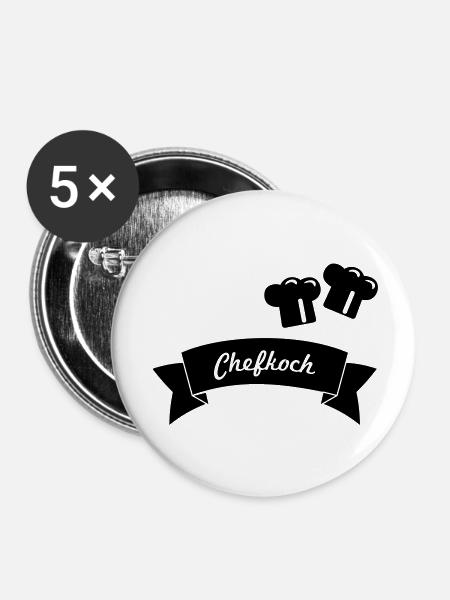 Chefkoch - Buttons groß 56 mm (5er Pack) - Weiß