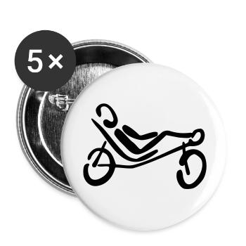 Liegerad Fahrrad - Buttons groß 56 mm (5er Pack) - Weiß - Vorne