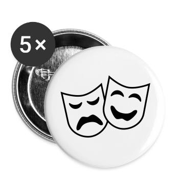 theater_1c - Lot de 5 grands badges (56 mm) - blanc - Devant