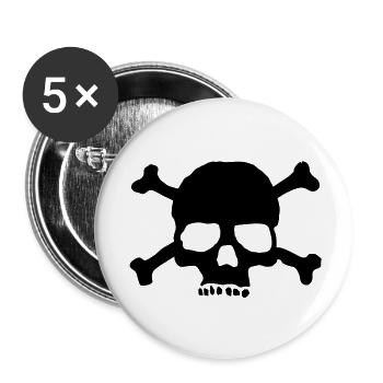 Pirate de crâne - Lot de 5 grands badges (56 mm) - blanc - Devant