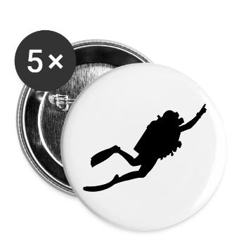 diver - Buttons large 2.2''/56 mm (5-pack) - white - Front