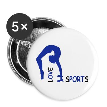 sports - Buttons large 2.2''/56 mm (5-pack) - white - Front