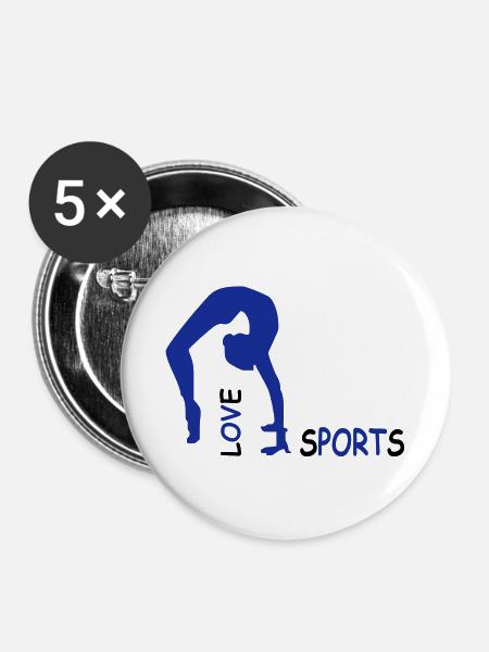 sports - Buttons large 2.2''/56 mm (5-pack) - white