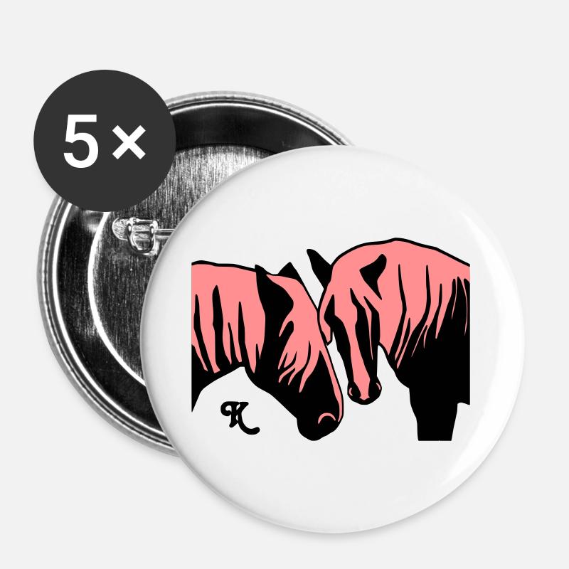 schwarzwald_maedels_grau - Buttons groß 56 mm (5er Pack) - Weiß