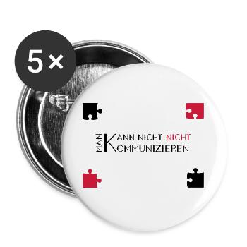 communication watzlawick - Buttons groß 56 mm (5er Pack) - Weiß - Vorne