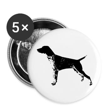 Deutsch Kurzhaar - Buttons groß 56 mm (5er Pack) - Weiß - Vorne
