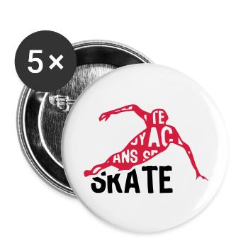 speed skating skating text 204 words - Buttons large 2.2''/56 mm (5-pack) - white - Front