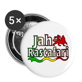 jah rastafari - Lot de 5 grands badges (56 mm) - blanc - Devant