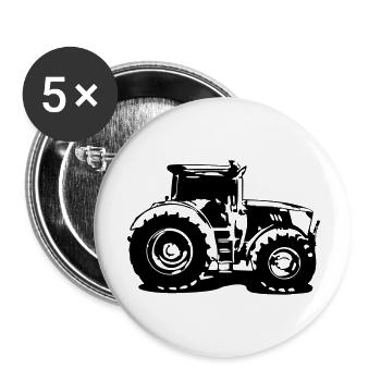 Traktor JD 6215R - Buttons groß 56 mm (5er Pack) - Weiß - Vorne