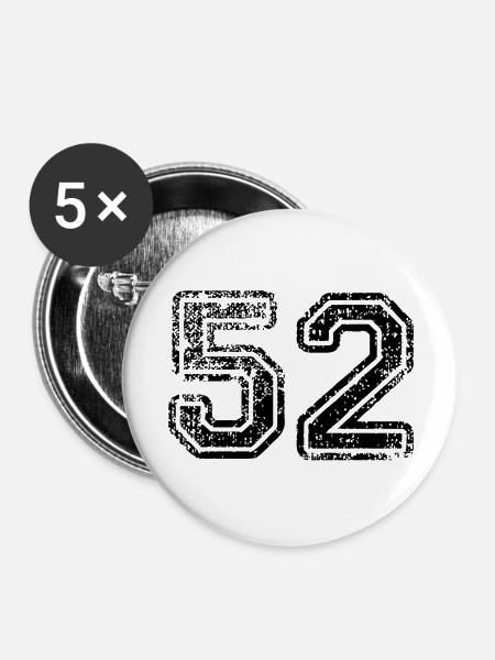 52 - Buttons groß 56 mm (5er Pack) - Weiß
