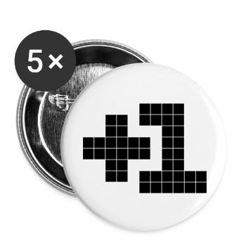 +1 - Buttons groß 56 mm (5er Pack) - Weiß - Vorne
