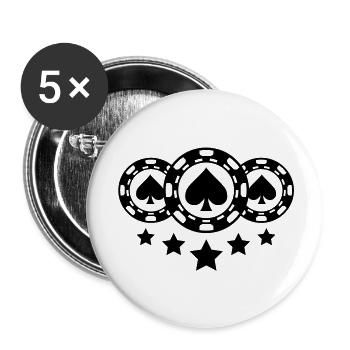 poker_chips_design - Buttons groß 56 mm (5er Pack) - Weiß - Vorne