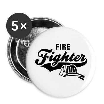 Firefighter - Buttons groß 56 mm (5er Pack) - Weiß - Vorne