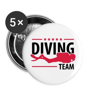 diving_team_c2 - Lot de 5 grands badges (56 mm) - blanc - Devant