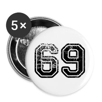 69 - Buttons groß 56 mm (5er Pack) - Weiß - Vorne