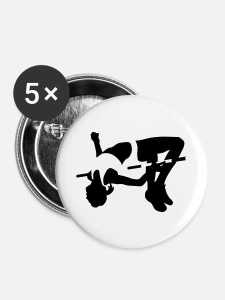 Hochsprung - Buttons groß 56 mm (5er Pack) - Weiß