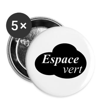 espace vert - Lot de 5 grands badges (56 mm) - blanc - Devant