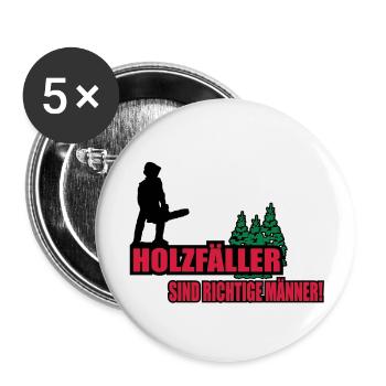 holzfäller - Buttons groß 56 mm (5er Pack) - Weiß - Vorne