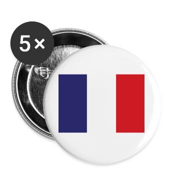 Frankreich Flagge - Buttons groß 56 mm (5er Pack) - Weiß - Vorne