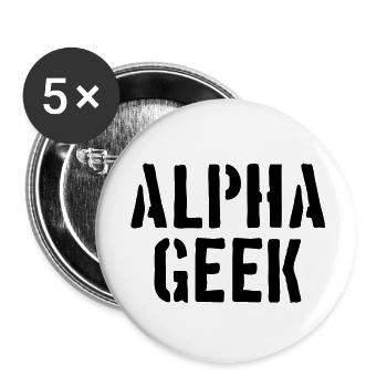 Alpha Geek - Buttons large 2.2''/56 mm (5-pack) - white - Front