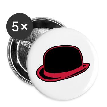 Horrorshow Orange Bowler Hat Melone Hut Clown Alex - Lot de 5 grands badges (56 mm) - blanc - Devant