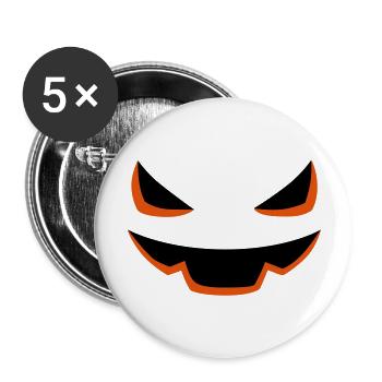 Pumpkin Face Halloween - Buttons large 2.2''/56 mm (5-pack) - white - Front