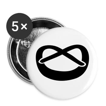 brezel__f1 - Buttons groß 56 mm (5er Pack) - Weiß - Vorne