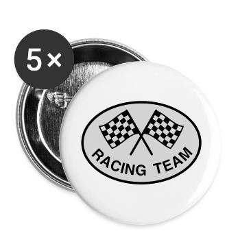 Racing Team, Checkered Flag - Buttons large 2.2''/56 mm (5-pack) - white - Front
