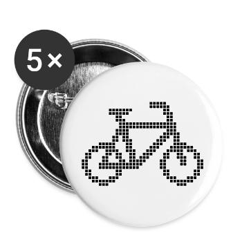 Bicyclette - Vélo - Lot de 5 grands badges (56 mm) - blanc - Devant