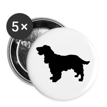 Cocker Spaniel chien - Lot de 5 grands badges (56 mm) - blanc - Devant
