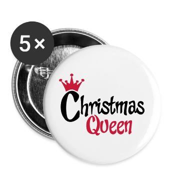 weihnachten - Buttons groß 56 mm (5er Pack) - Weiß - Vorne