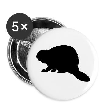 Biber - Buttons groß 56 mm (5er Pack) - Weiß - Vorne