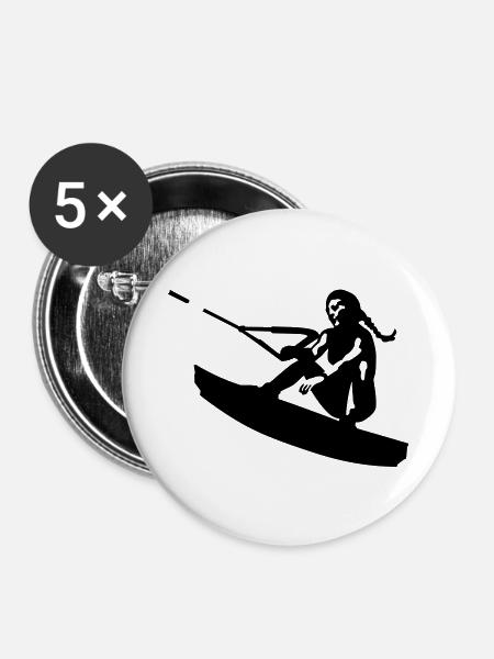 Wakeboarding - Buttons groß 56 mm (5er Pack) - Weiß