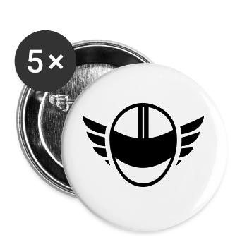 Motorcycle helmet with wings - Buttons large 2.2''/56 mm (5-pack) - white - Front