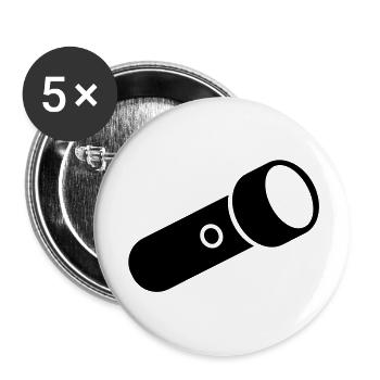 Lampe de poche - Lot de 5 grands badges (56 mm) - blanc - Devant