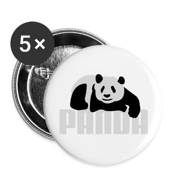 Pandabär - Buttons groß 56 mm (5er Pack) - Weiß - Vorne