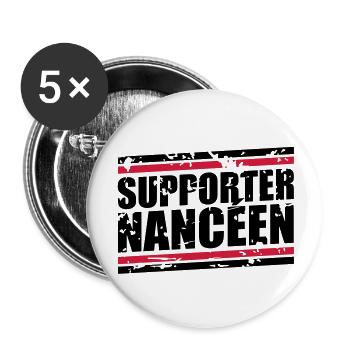 Supporter Nanceen vintage - Lot de 5 grands badges (56 mm) - blanc - Devant