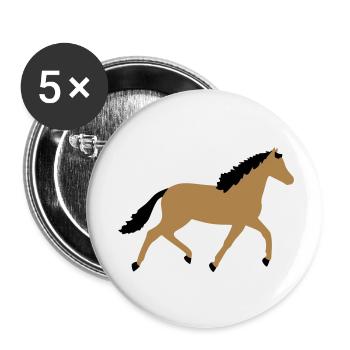 Pferd vektor - Buttons groß 56 mm (5er Pack) - Weiß - Vorne