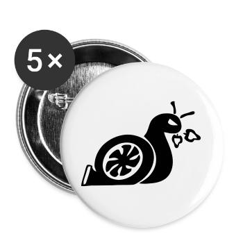Turbo-Schnecken-Shirt - Buttons groß 56 mm (5er Pack) - Weiß - Vorne