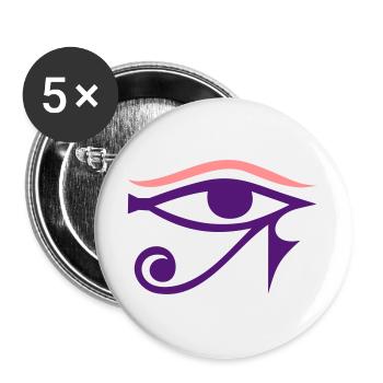 œil - Lot de 5 grands badges (56 mm) - blanc - Devant