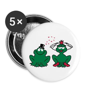 Wedding - JGA - Bride - Pair - Frog Couple - 3C - Buttons large 2.2''/56 mm (5-pack) - white - Front
