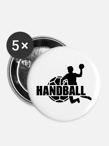 Handball - Buttons large 2.2''/56 mm (5-pack) - white