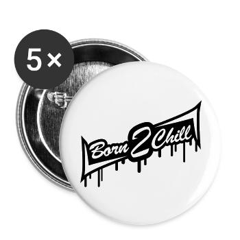 Born 2 Chill - Buttons groß 56 mm (5er Pack) - Weiß - Vorne