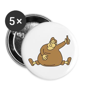 Fat Drunken Man - Buttons large 2.2''/56 mm (5-pack) - white - Front