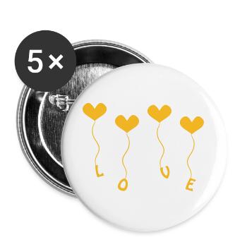 Love (4) - Buttons groß 56 mm (5er Pack) - Weiß - Vorne
