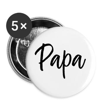 Papa Familie Eltern Liebe Typografie Geschenk - Buttons groß 56 mm (5er Pack) - Weiß - Vorne