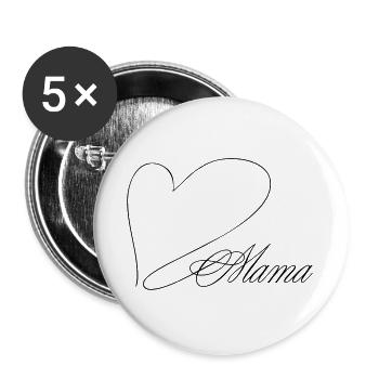 Mama - Buttons groß 56 mm (5er Pack) - Weiß - Vorne