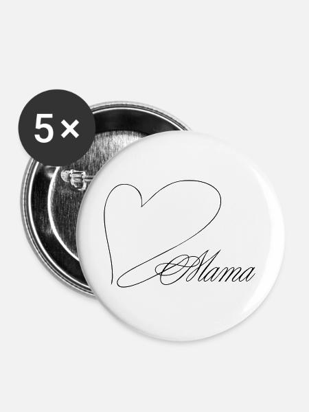 Mama - Buttons groß 56 mm (5er Pack) - Weiß