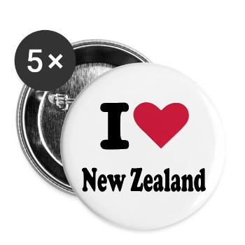Neuseeland - Buttons groß 56 mm (5er Pack) - Weiß - Vorne