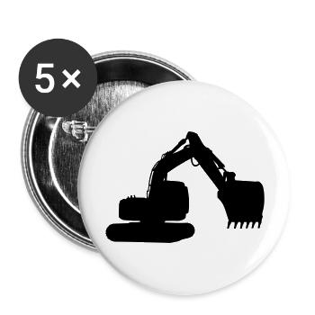 excavator - Buttons large 2.2''/56 mm (5-pack) - white - Front